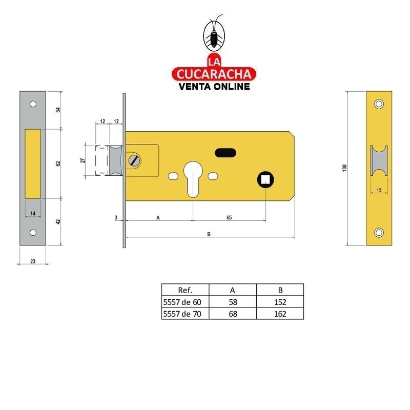 Cerradura LINCE 5557-60mm