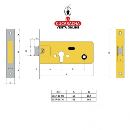 Cerradura LINCE 5557-60mm