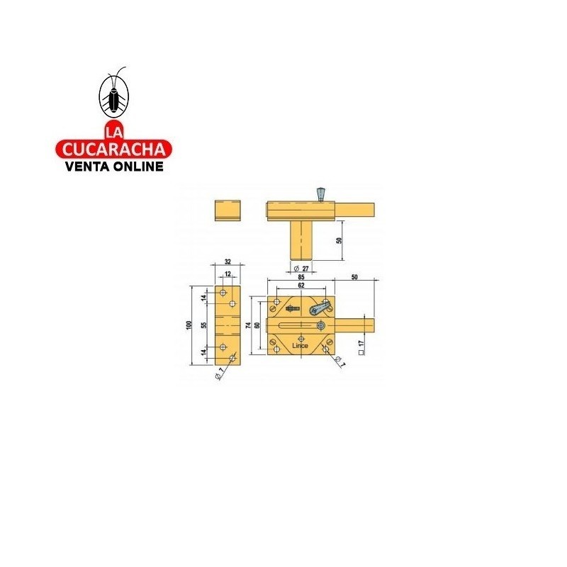 Cerrojo LINCE 2930 Cobre Viejo