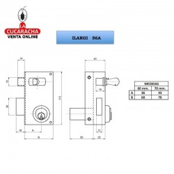 Cerradura ILARGI Nº56-A- B-Perfil. 60mm Derecha 2