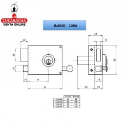 Cerradura ILARGI 125A 10Cm. B-Perfil. Mano Derecha