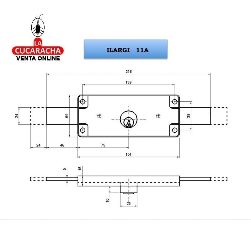 Cerradura ILARGI 11A De 154x60 mm