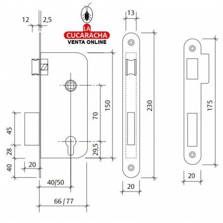 Cerradura TESA Serie 130. 40mm Cerradura TESA Serie 130. 40mm