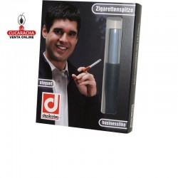 Boquilla DENICOTEA para cigarrillos, modelo Vision, color negra-cromada, incluye cajita con 10 filtros 2
