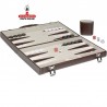 Backgammon en maletín de polipiel, color marrón
