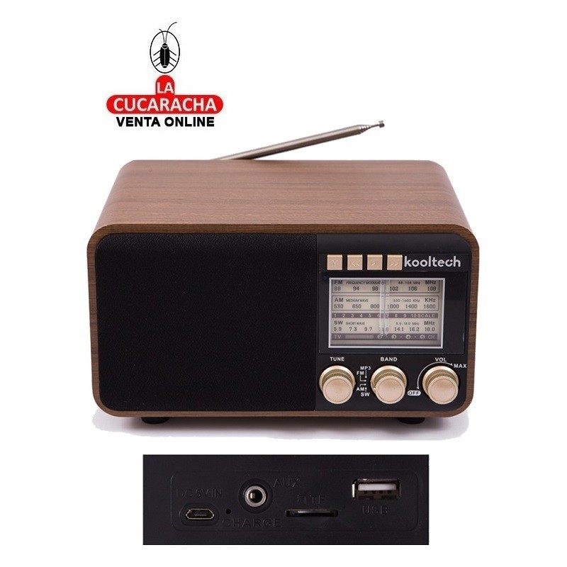 Radio analógica madera modelo retro