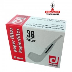 12 cajitas de filtros para pipa 6mm de papel DENICOTEA.