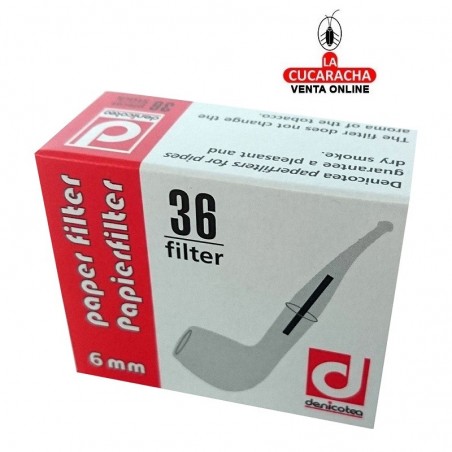 12 cajitas de filtros para pipa 6mm de papel DENICOTEA.
