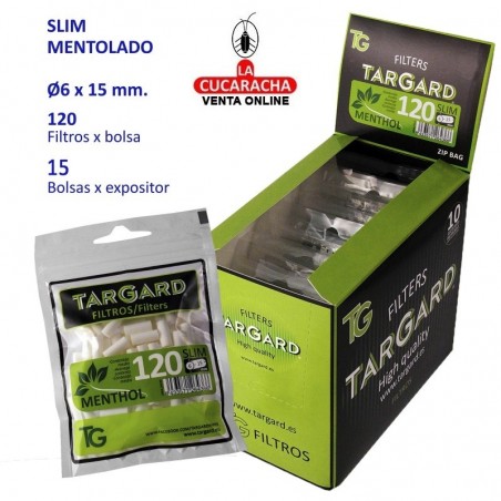 Bolsa de 120 Filtros Menthol 6mm. TarGard.