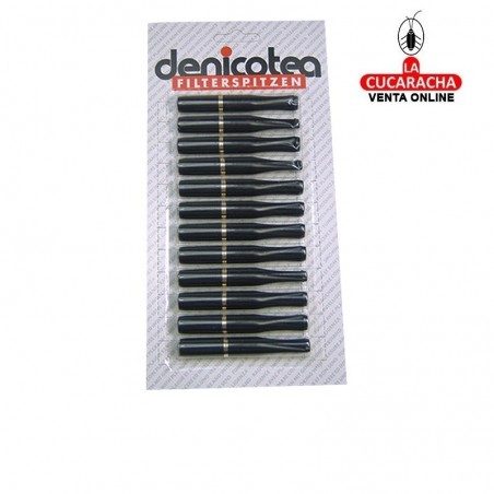 boquilla negra con aro dorado DENICOTEA.