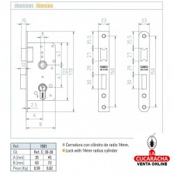 Cerradura MCM 1501 Embutir