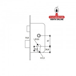 Cerradura 2010-P-60 MM. HN. C-RED TESA 2