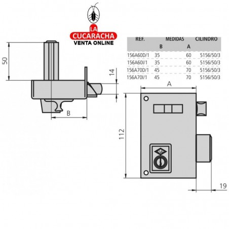 Cerradura de Sobreponer CVL Esmaltada 156A