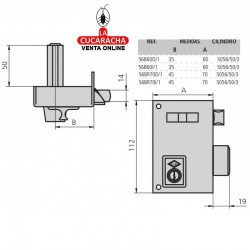 Cerradura de Sobreponer CVL Esmaltada 156B 2