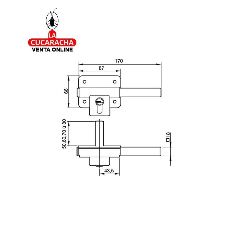 Cerrojo FAC P- 87 Pasador-Dorado y Niquelado