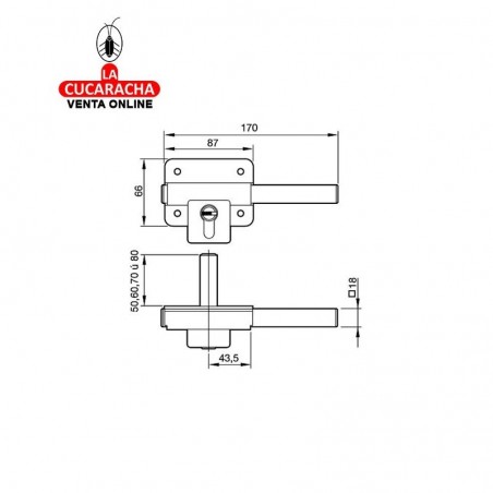 Cerrojo FAC P- 87 Pasador-Dorado y Niquelado