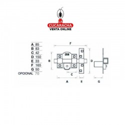 Cerrojo Dorado 301-LP-80 Seguridad FAC. 2