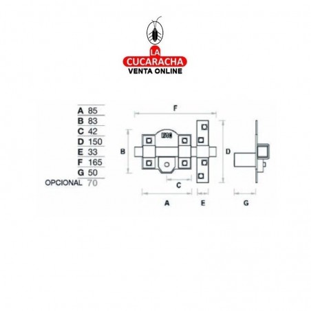 Cerrojo Niquel 301-LP-80 Com. Seg. FAC.