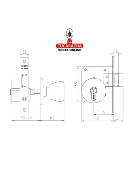 Cerradura MCM Pomo 1561