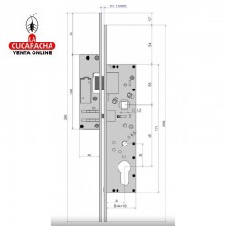 Cerradura de Portal 25mm. 5703-TE LINCE.