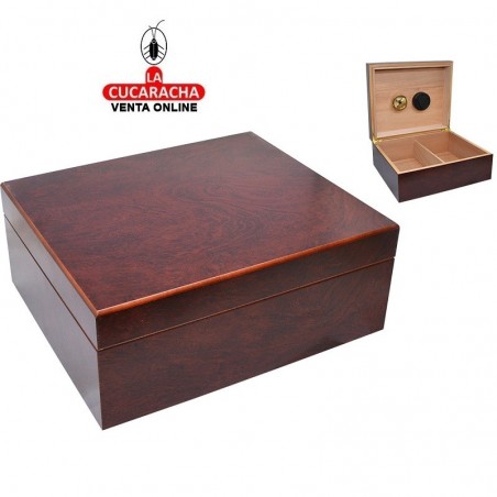 Caja humificadora interior cedro, capacidad 25 puros, color cerezo. Caja humificadora interior cedro, capacidad 25 puros, color cerezo.