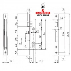 Cerradura ISEO Modelo 7415-70-3ETS Reversible y Con Gancho 2