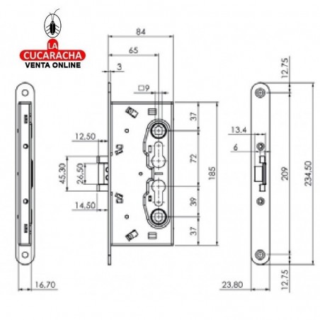 ISEO Cerradura Modelo 216120654I Cortafuegos.