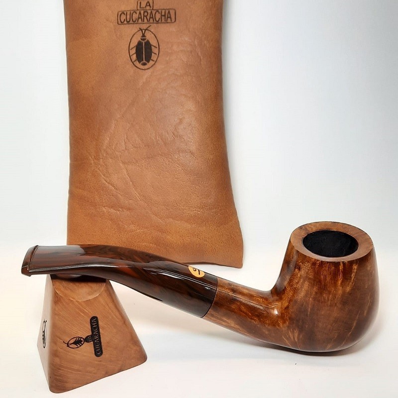 Pipa Fumar Artesana La Cucaracha Bent Billiard Lisa.