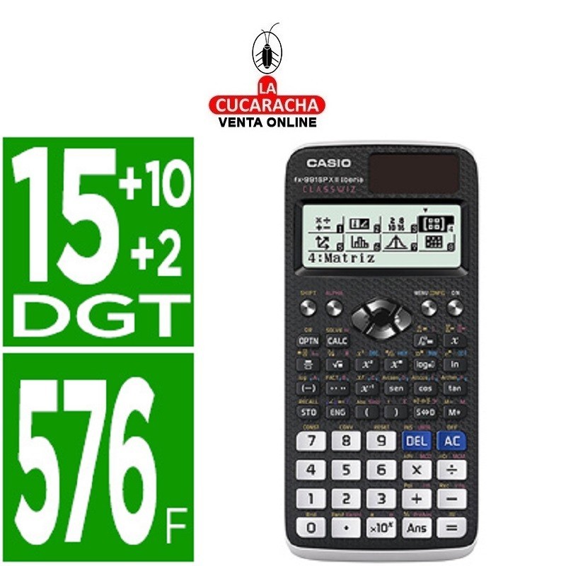 CASIO Calculadora fx-991spx ii classwizz cientifica 576 funciones.