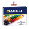 MANLEY Lapices cera caja de 24 colores ref.124.