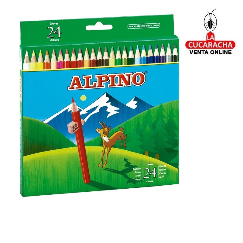ALPINO Lapices de colores largos 658 caja de 24.