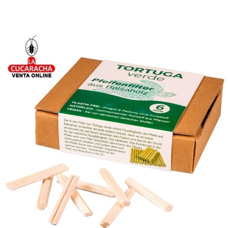 Tortuga Verde-Cajita 68 filtros Pipa 6mm. MADERA DE BALSA.