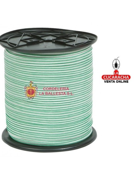 LA BALLESTA-HILO CUERDA AGUJA BLANCO-VERDE ROLLO 400 METROS.