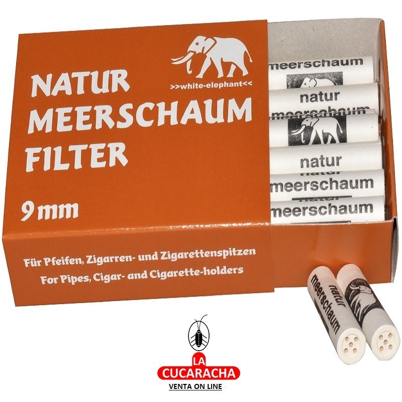 FILTROS PIPA FUMAR 9MM WHITTE ELEPHANT ESPUMA DE MAR