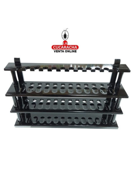 Pipero-REPOSAPIPAS madera 36 Pipas color negro.