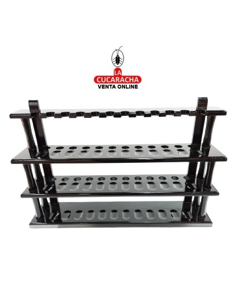 Pipero-REPOSAPIPAS madera 36 Pipas color negro.