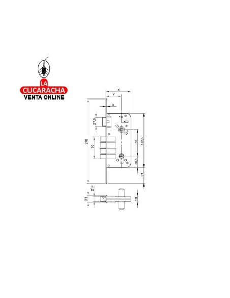 yale-CERRADURA EMBUTIR Nº8912-80 FN Y70.