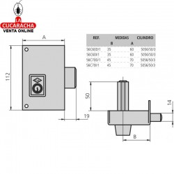 Cerradura Sobreponer CVL Esmaltada 56C 2