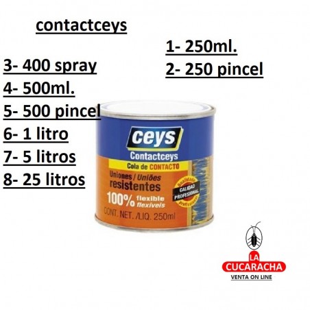 COLA CONTACTO CONTACTCEYS 8 MEDIDAS*** COLA CONTACTO CONTACTCEYS 8 MEDIDAS***