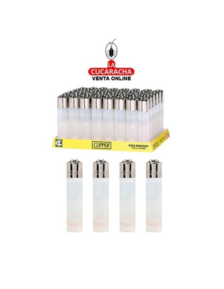 CLIPPER NORMAL-Encendedor BLANCO TRASLUCIDO.