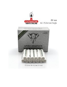 Caja 40 Filtros white elephant Pipa 9mm Espuma Mar.