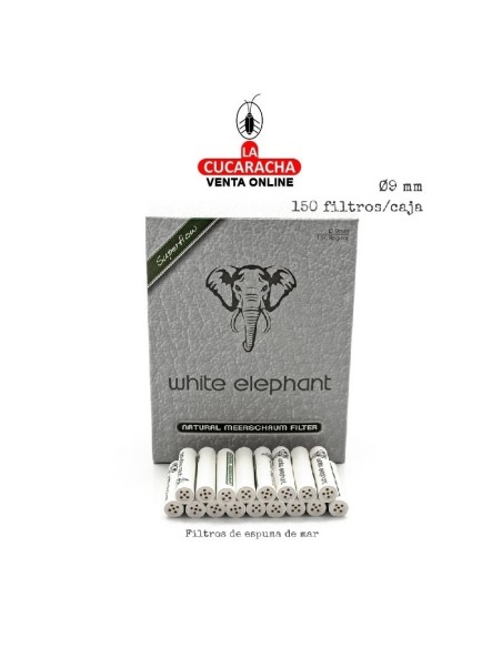 white elephant-Caja 150 Filtros Pipa 9mm. Espuma Mar.