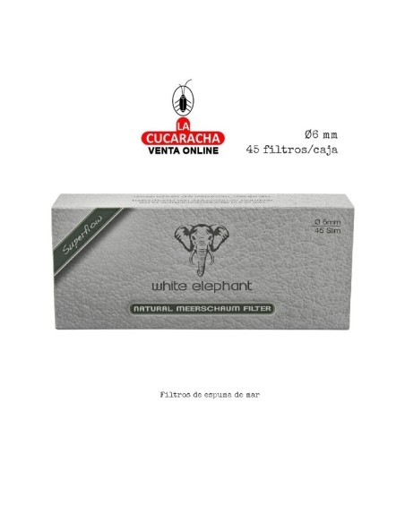 Caja 45 Filtros white elephant Pipa 6mm. Espuma Mar.