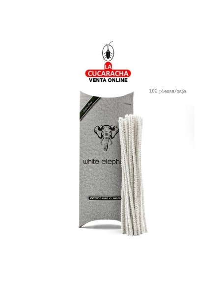 WHITE ELEPHANT-Caja 100 escobillas limpia pipas de algodón.