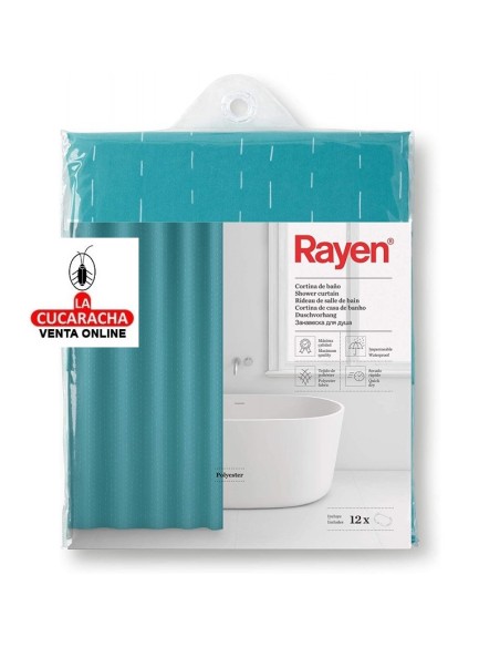 rayen-CORTINA BAÑO POLIESTER VERDE 2349.