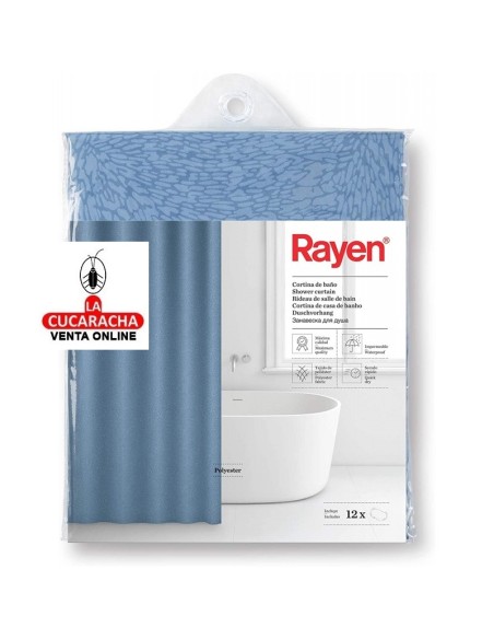 rayen-CORTINA BAÑO POLIESTER AZUL 2308.