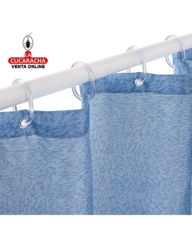 rayen-CORTINA BAÑO POLIESTER AZUL 2308.