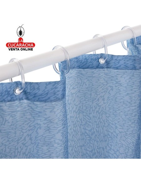 rayen-CORTINA BAÑO POLIESTER AZUL 2308.