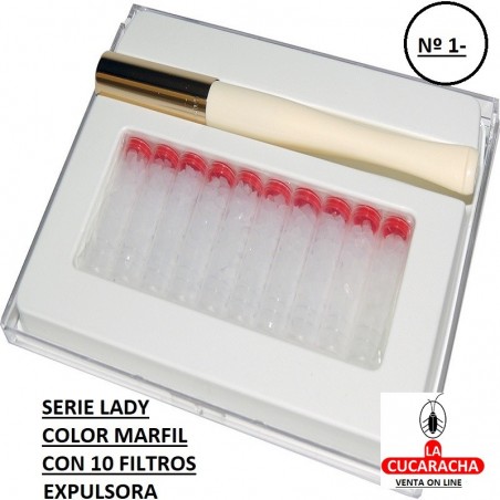 BOQUILLA DENICOTEA CIGARRILLOS SERIE LADY marfil