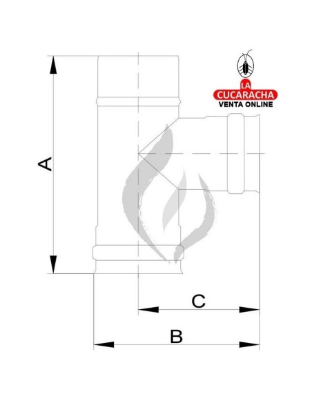 EXOJO-TE ESTUFA VITRIFICADA PELLET 80 MM. 90º.